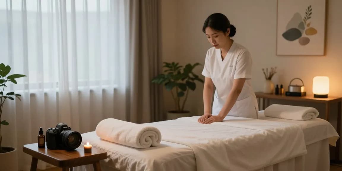 Experience 서울출장안마 in a tranquil massage room with calming decor and soothing atmosphere.