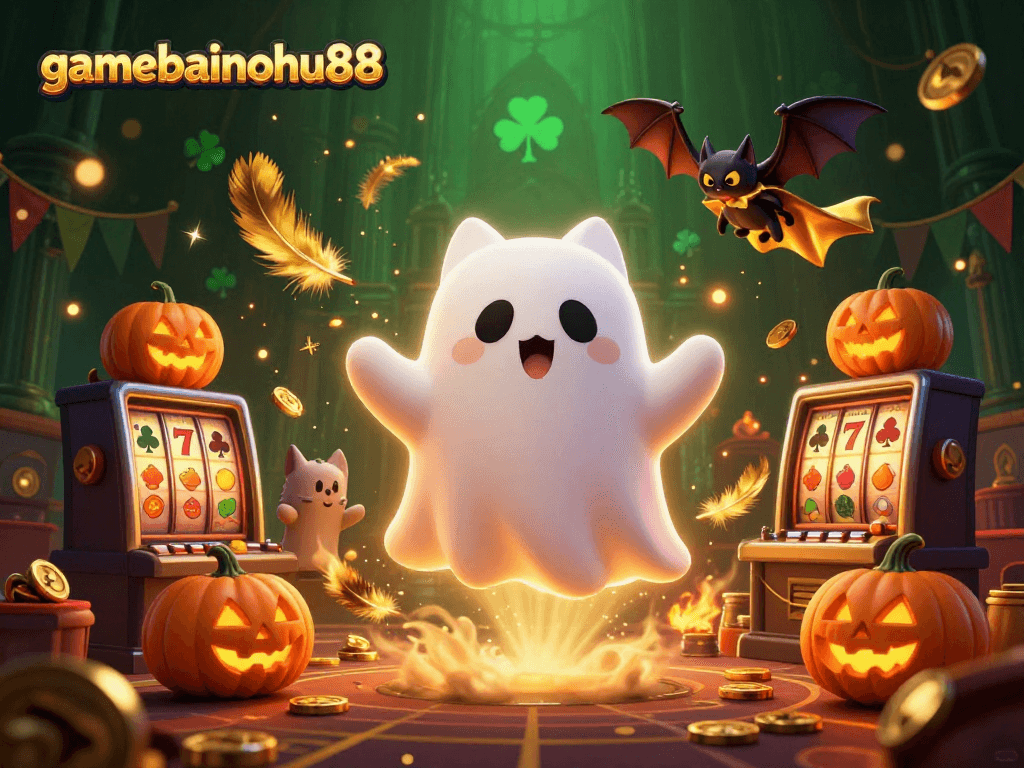 Engage with thrilling gamebainohu88 action in a haunted casino scene filled with vibrant elements.