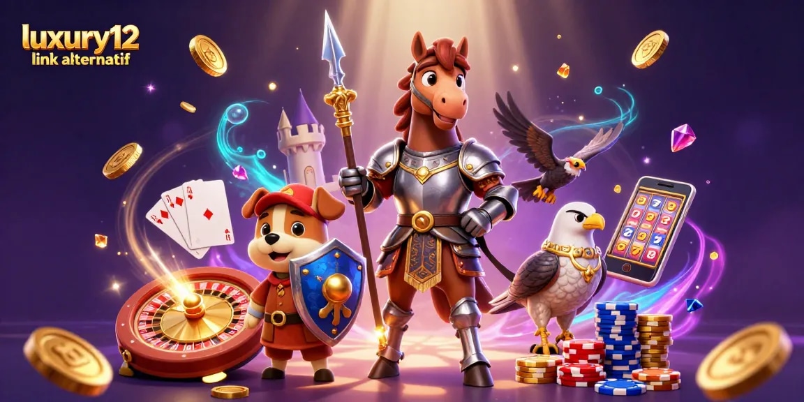 Experience winning excitement with luxury12 link alternatif in this dynamic casino-themed illustration.