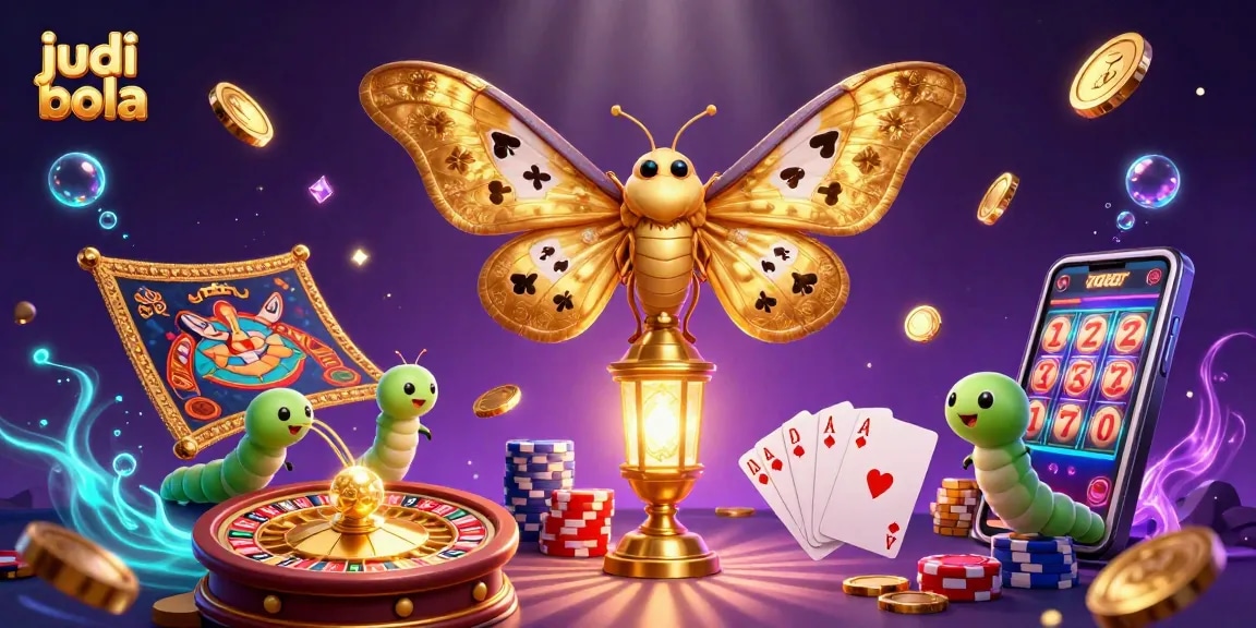 Experience judi bola action with a 3D illustration of vibrant casino scenes and dynamic game elements.