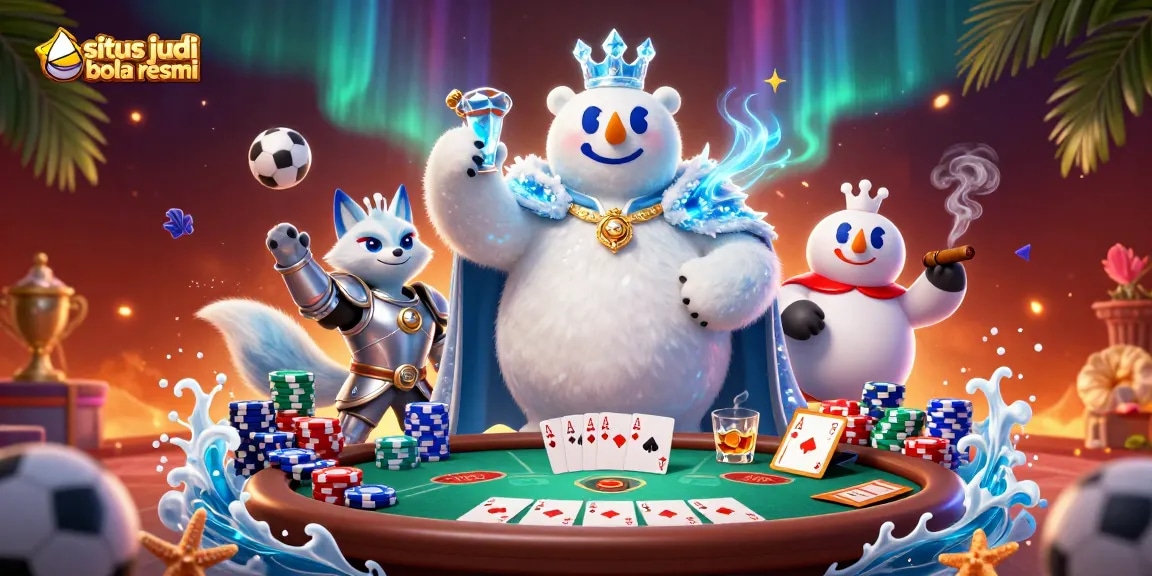 Bet on exciting matches with situs judi bola resmi in this vibrant illustration.