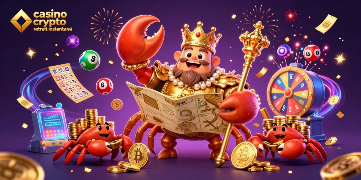 Experience instant winnings at casino crypto retrait instantané with vibrant game elements and a festive scene.