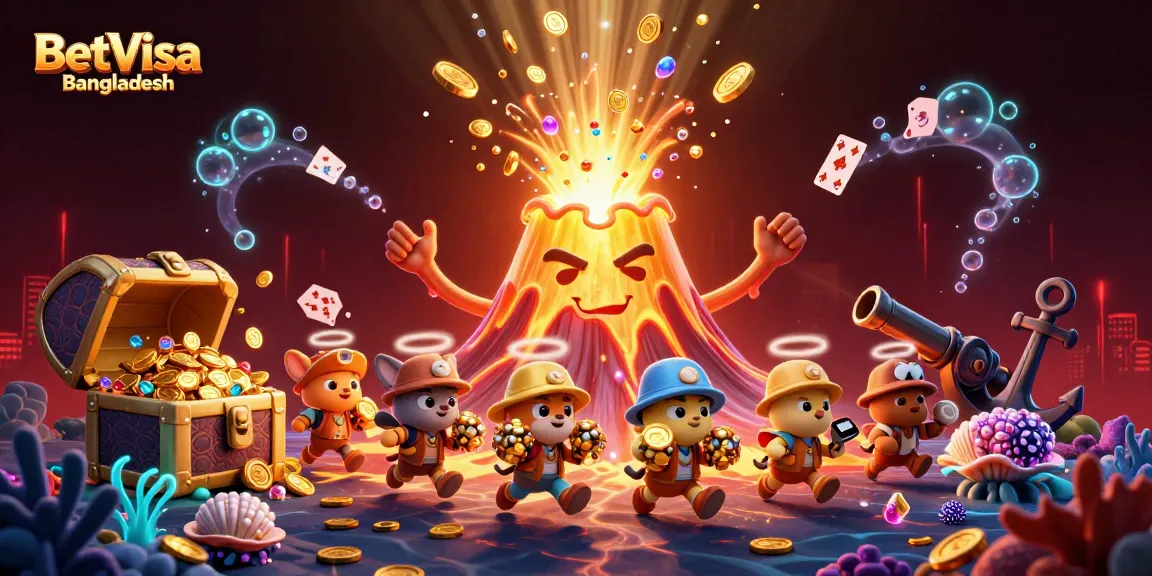 Experience thrilling wins at BetVisa Bangladesh with a stunning 3D casino illustration featuring treasures and adventure.