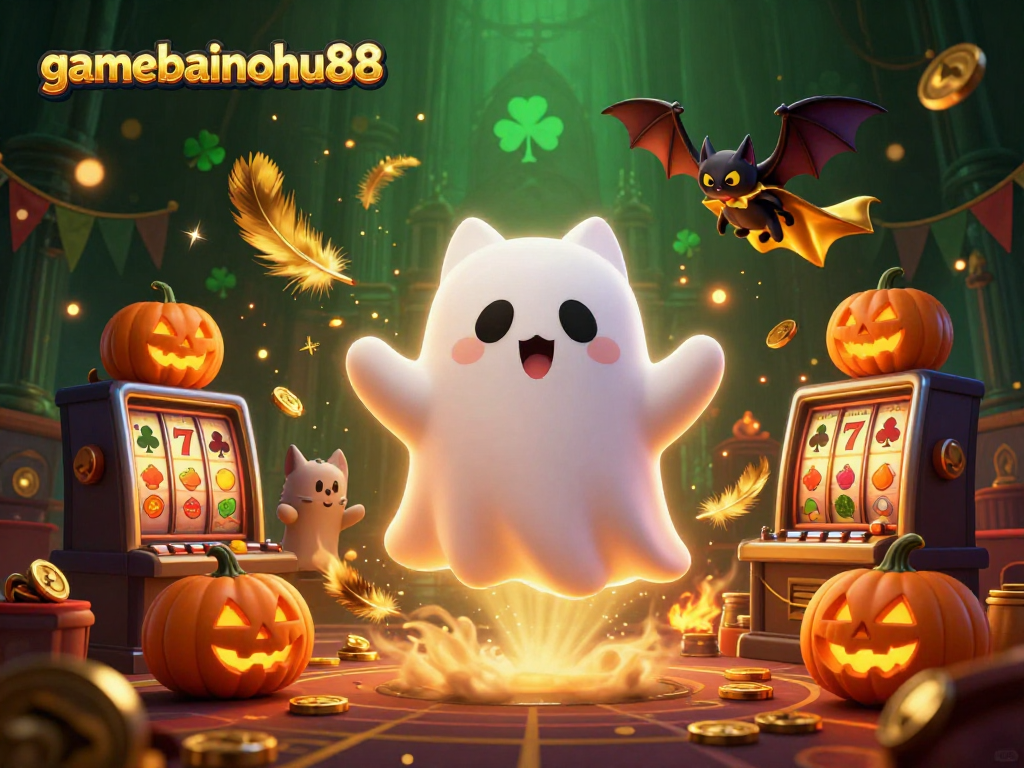 Engage with thrilling gamebainohu88 action in a haunted casino scene filled with vibrant elements.