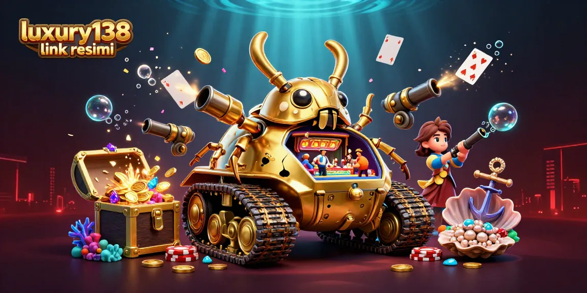 Experience the adventure of luxury138 link resmi in this vibrant underwater casino scene.