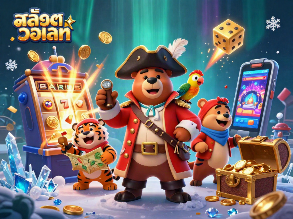 Engage with สล็อตวอเลท as a pirate bear leads an adventure of winning slots with dynamic treasures!
