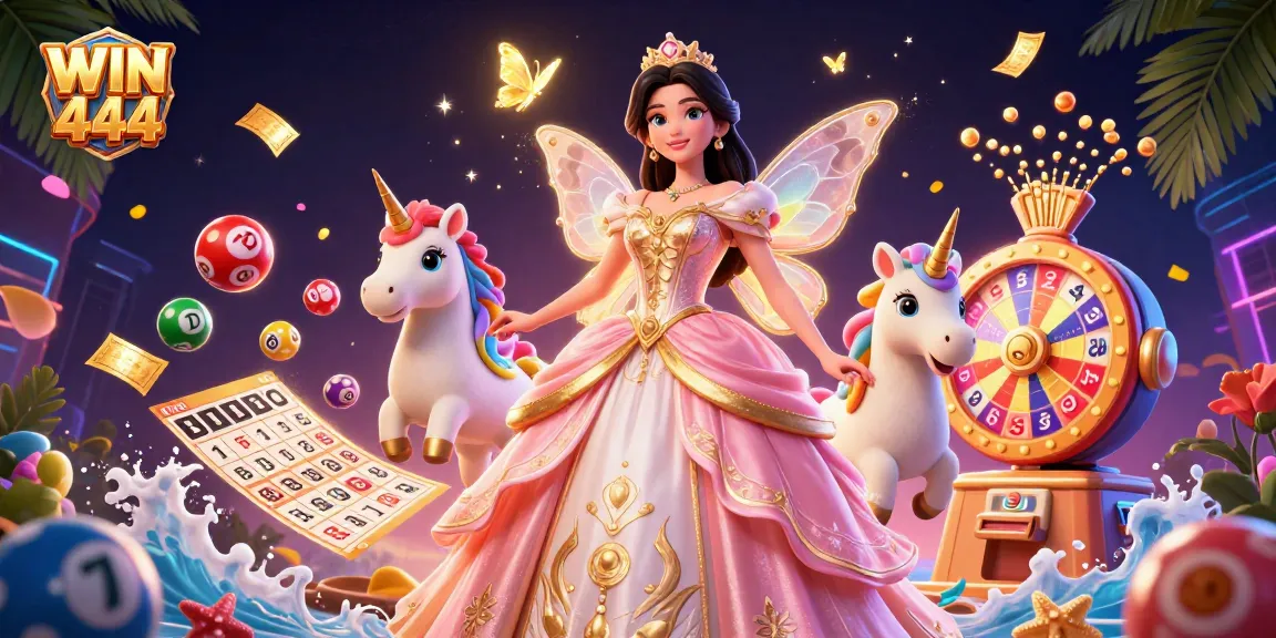 WIN444 mobile gaming experience featuring animated characters and vibrant game elements in a casino setting.