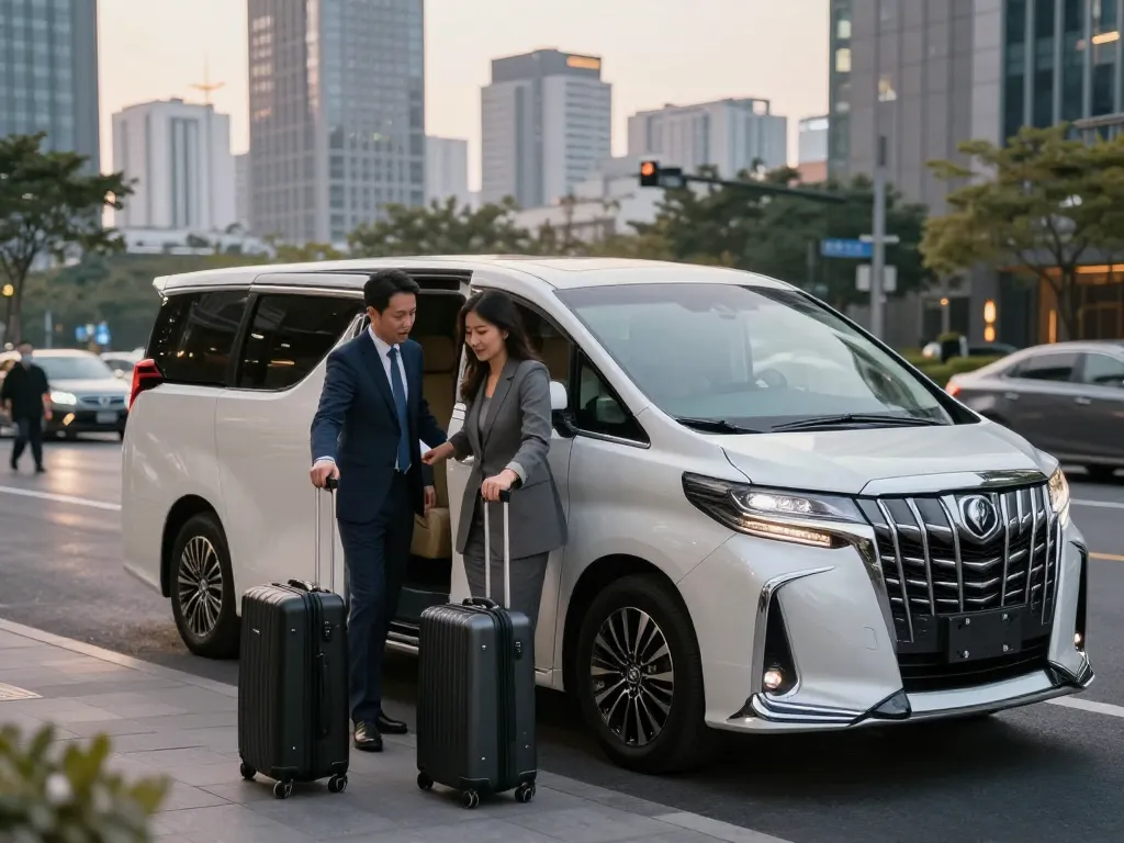Trải nghiệm du lịch sang trọng nổi bật cho thuê xe Alphard với tài xế hỗ trợ khách hàng trong một môi trường đô thị.
