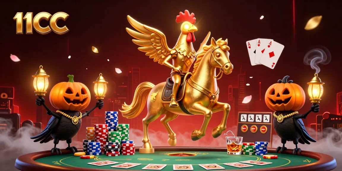 Experience thrilling wins at 11CC with dynamic gameplay and golden rooster characters in a vibrant casino.