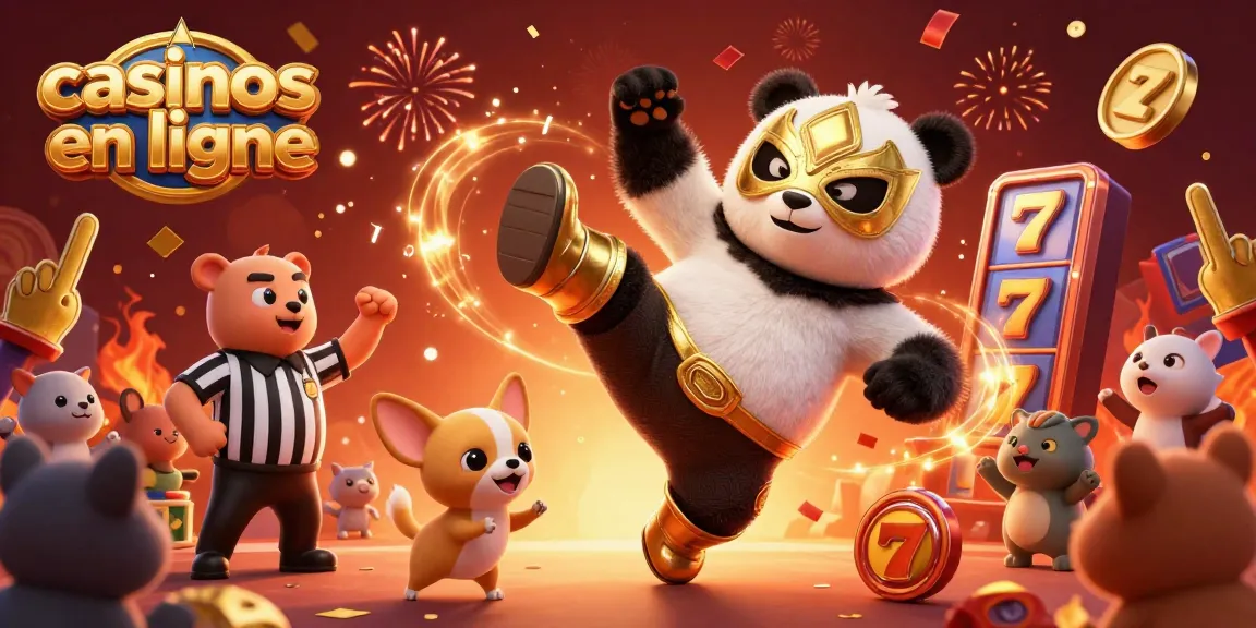 Jouez aux casinos en ligne avec une ambiance festive, panda et chihuahua animant la scène.