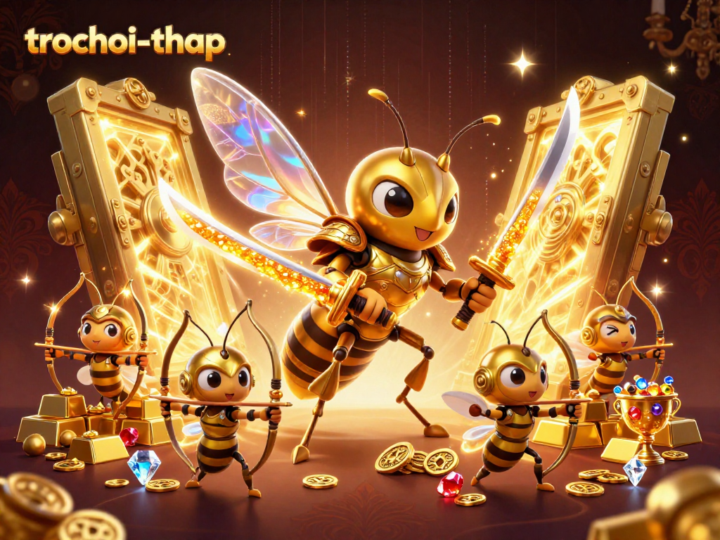 Experience thrilling action in trochoi-thap as players conquer the golden tower's challenges.