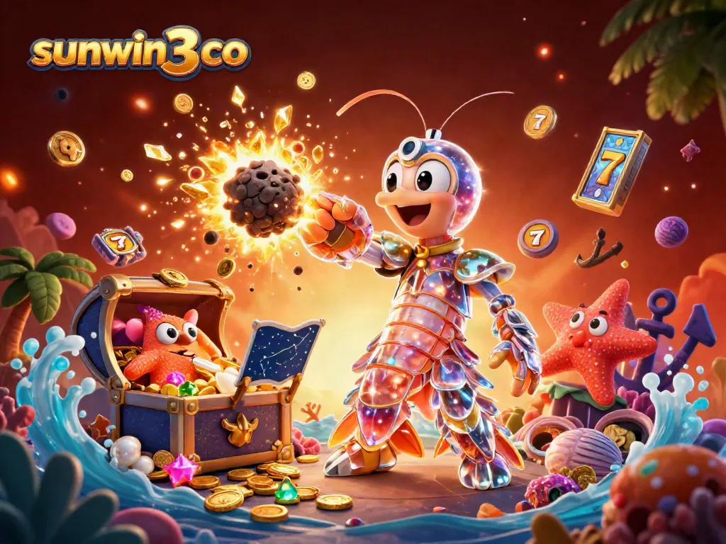 Experience thrilling gameplay with sunwin3 co as a galactic mantis shrimp punches through an asteroid showering golden coins.