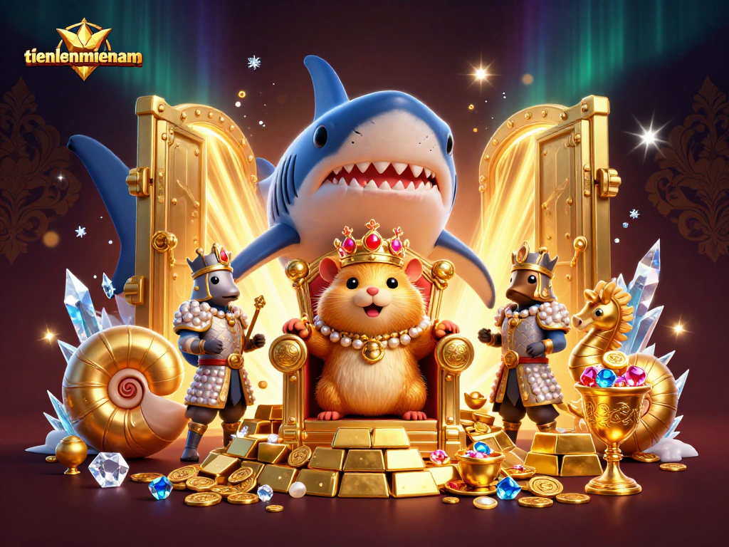 Play a thrilling game of Tiến Lên with the world of tienlenmiennam illustrated in a vibrant, dynamic scene.