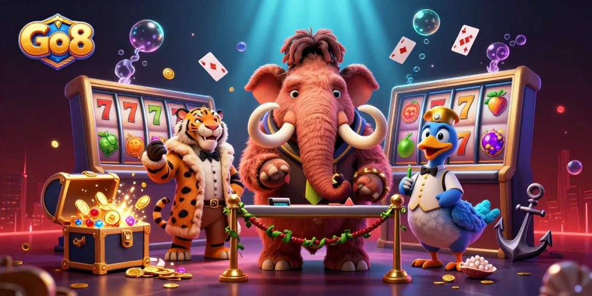 Experience Go8's vibrant 3D casino scene featuring dynamic characters and immersive gambling elements.