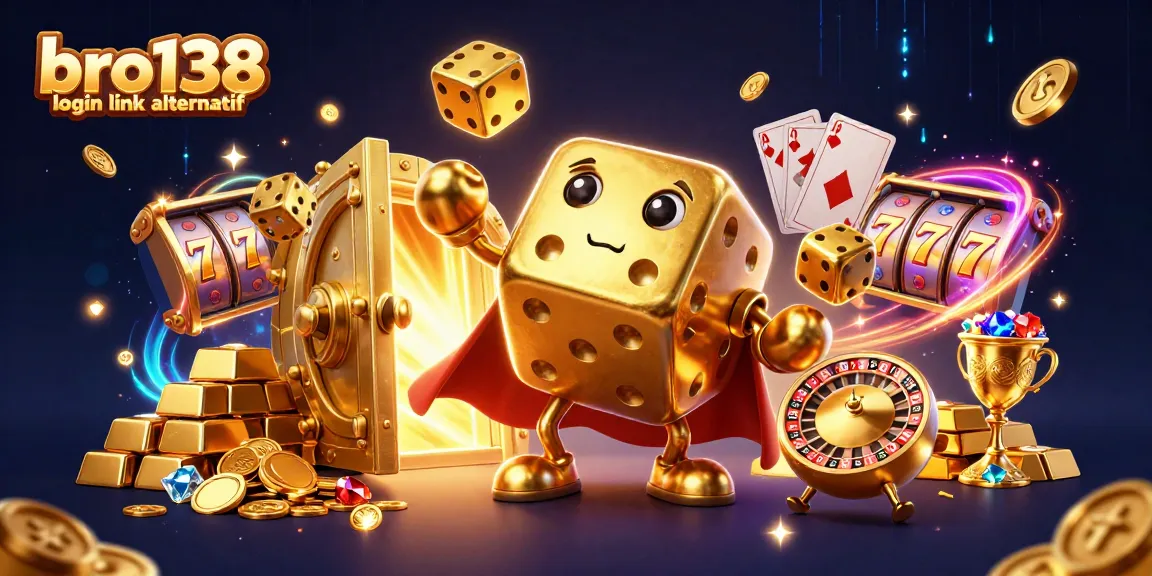 Experience the thrill of gaming with bro138 login link alternatif in a vibrant casino-themed 3D illustration.