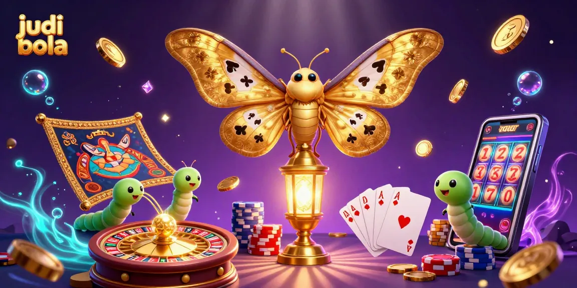 Experience judi bola action with a 3D illustration of vibrant casino scenes and dynamic game elements.