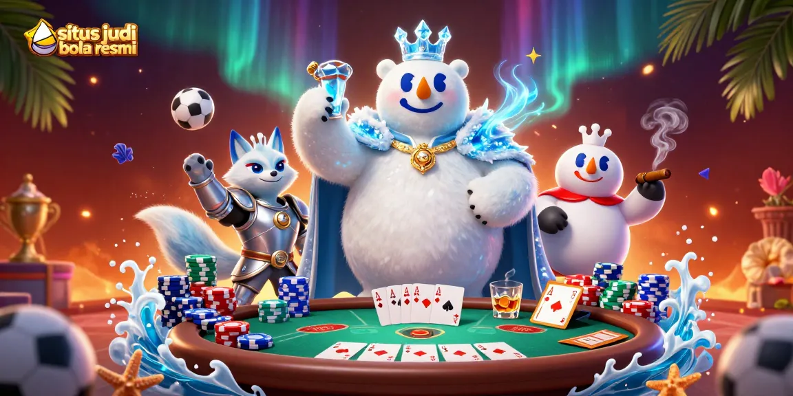 Bet on exciting matches with situs judi bola resmi in this vibrant illustration.