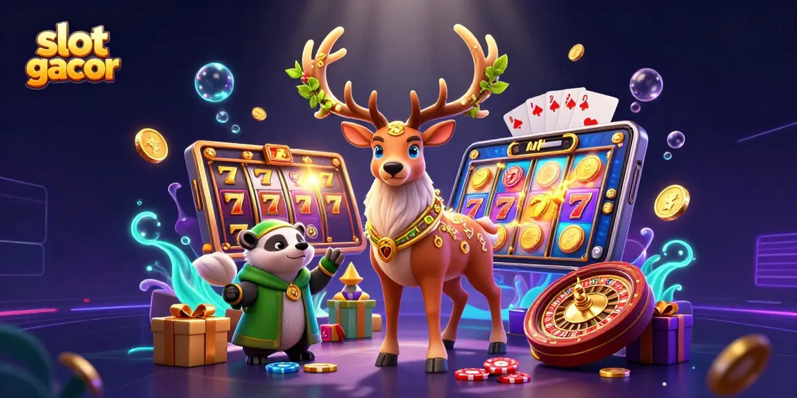Spin to win with slot gacor as golden coins and festive symbols fill the vibrant scene.