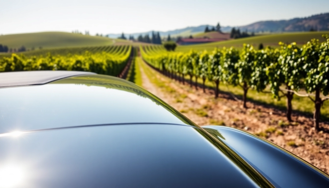 Experience a luxurious langley wine tour limo in a beautiful vineyard setting.