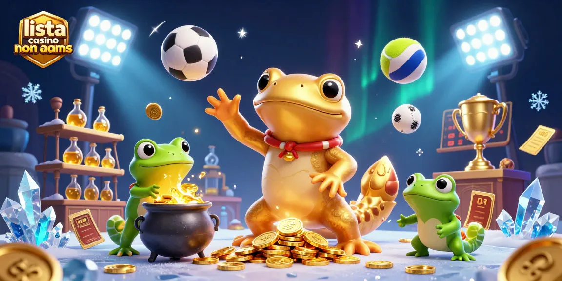 Gioca nei migliori casino non AAMS mentre esplori un laboratorio alchemico con monete d'oro e palloni sportivi volanti.