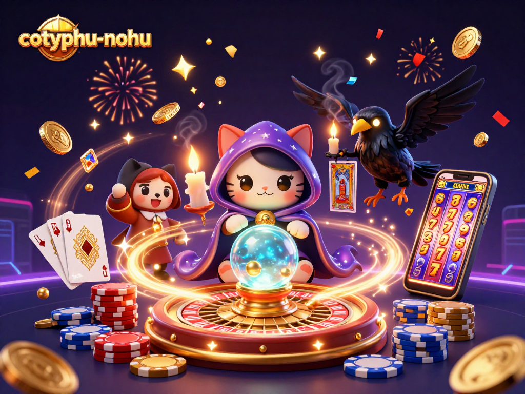 Cascading golden coins and vibrant characters, embodying cotyphu-nohu's thrilling gameplay and excitement.