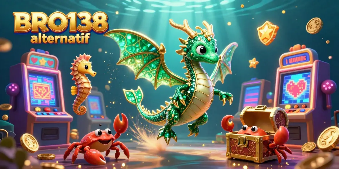 BRO138 alternatif elevates gaming experience with an emerald sea dragon and dynamic slot machines for powerful wins.