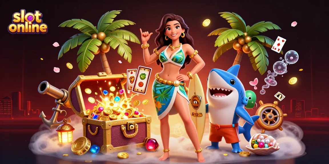 Play exciting slot online games with vibrant visuals and captivating elements in this dynamic scene.