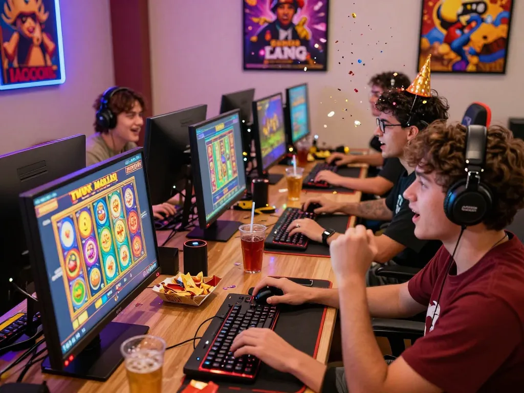 Players enjoying thrilling slot gacor games with vibrant celebration.
