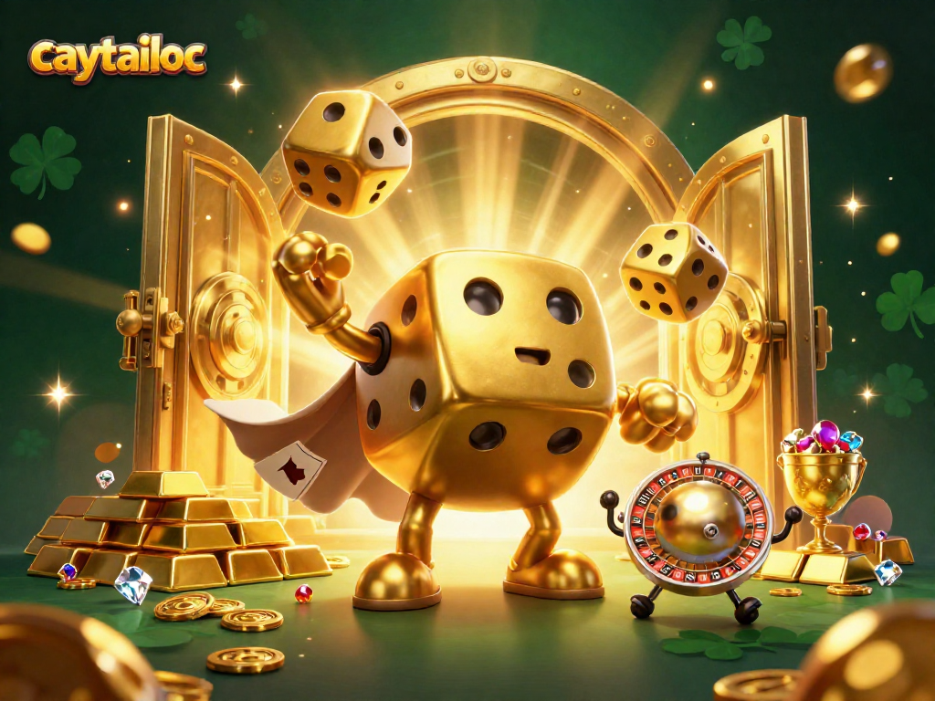 Spin the reels for jackpots with caytailoc's dynamic treasure-filled casino illustration.
