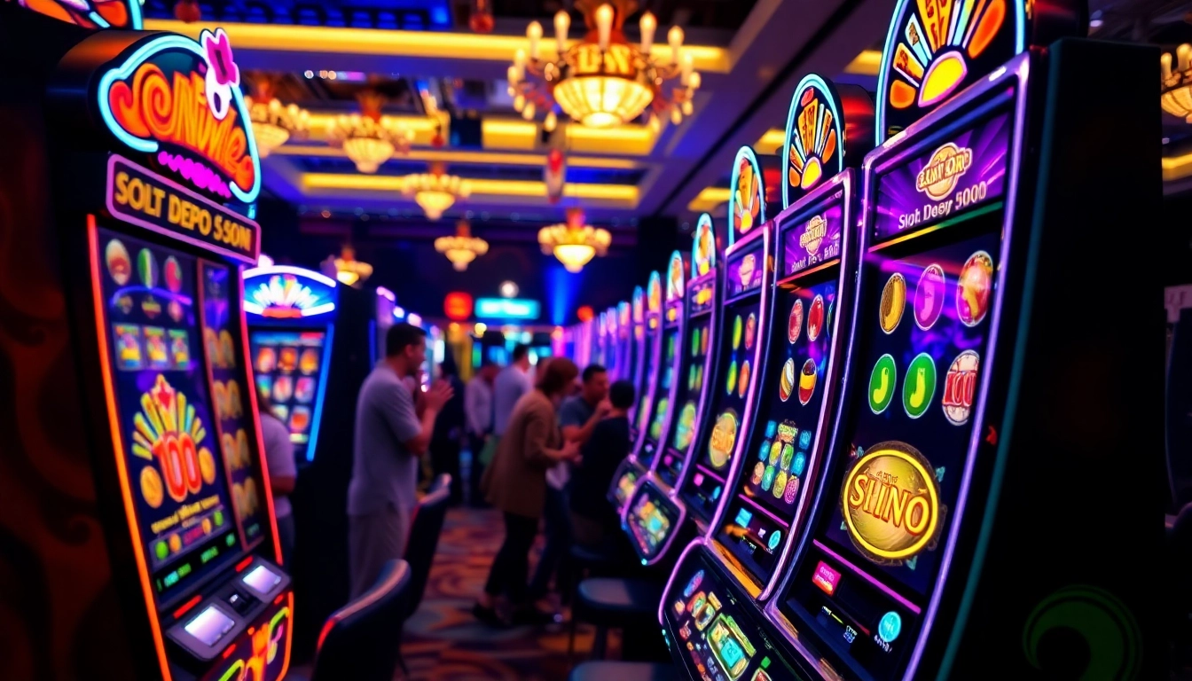 Putaran Slot Depo 5000 menarik perhatian di lantai kasino yang ramai.