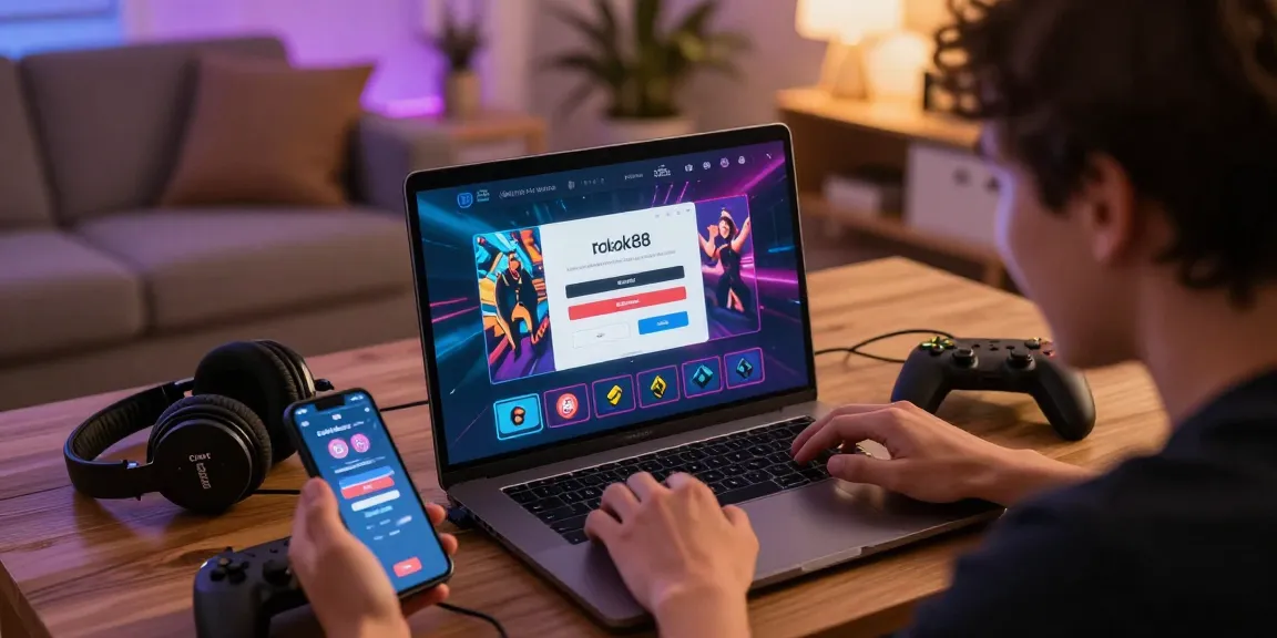 Access the rokok88 login interface in an engaging online gaming environment.