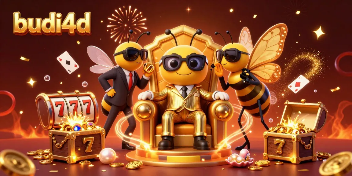 Engage in thrilling gameplay with budi4d as the bumblebee mob boss oversees a casino filled with vibrant slots and treasure.