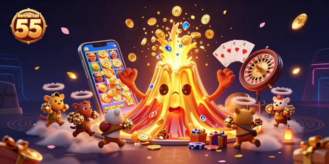 Engage with keo nha cai 55 using vibrant slot games and treasure-filled volcano adventures.
