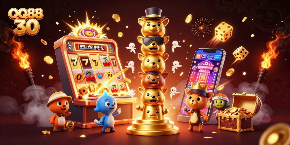 Experience thrilling gameplay at QQ88 30 with vibrant slot machines and lively casino atmosphere.