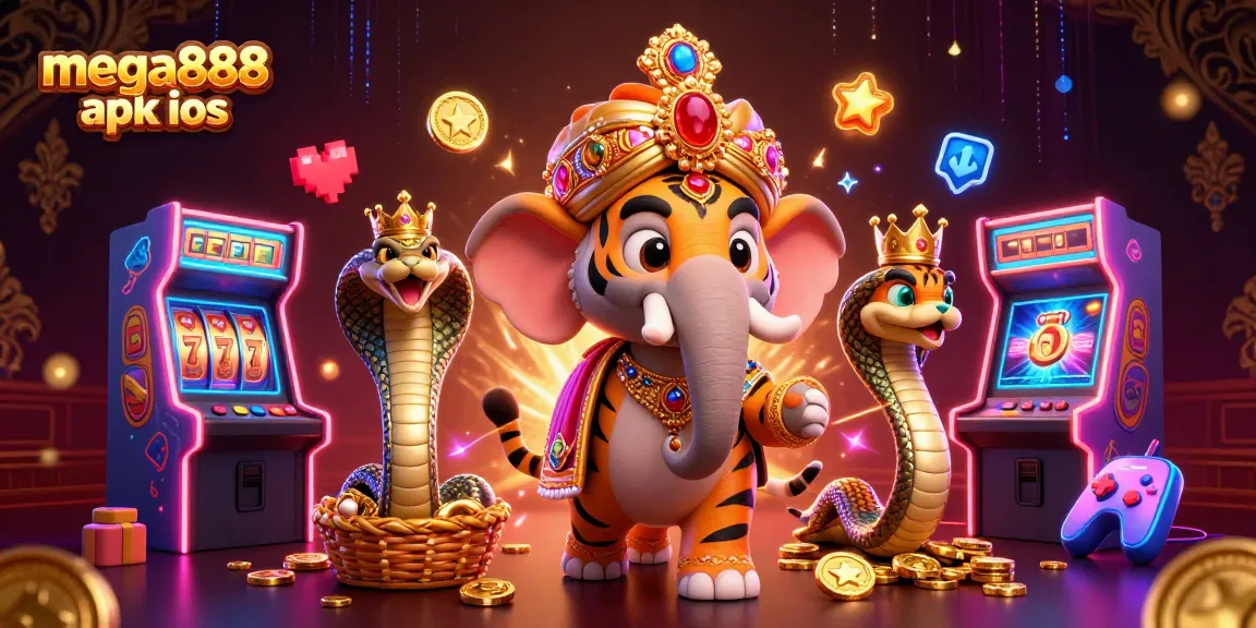 Experience the thrill with mega888 apk ios, featuring a majestic maharaja and casino elements.