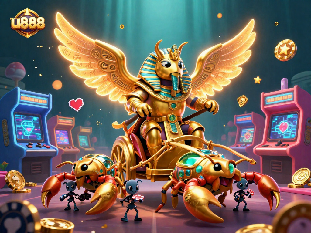 Experience exhilarating gaming moments with u888's stunning casino illustration featuring vibrant characters and gold.