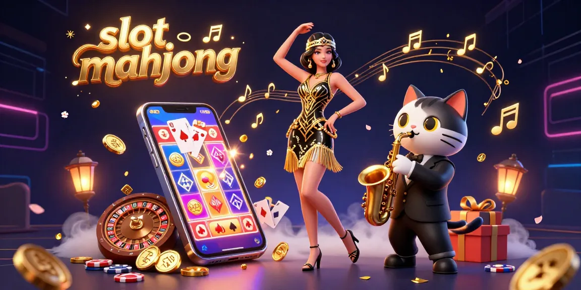 Experience exciting slot mahjong action with vibrant game elements in this dynamic casino scene.