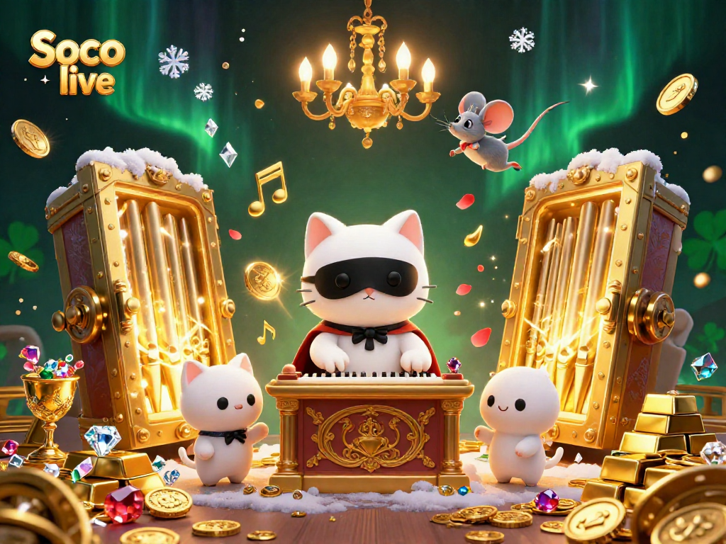 Spin to win at Soco live with a 3D casino spectacle full of gold and gems!