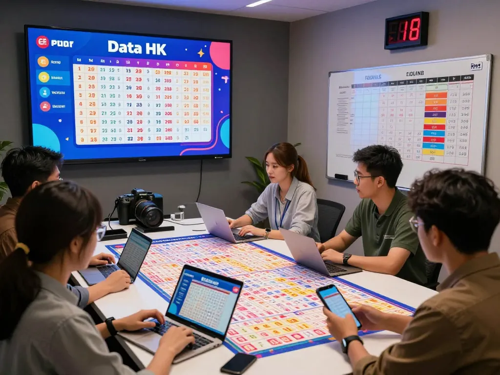 Latest Data HK lottery results display with diverse bettors engaging in a lively online environment.