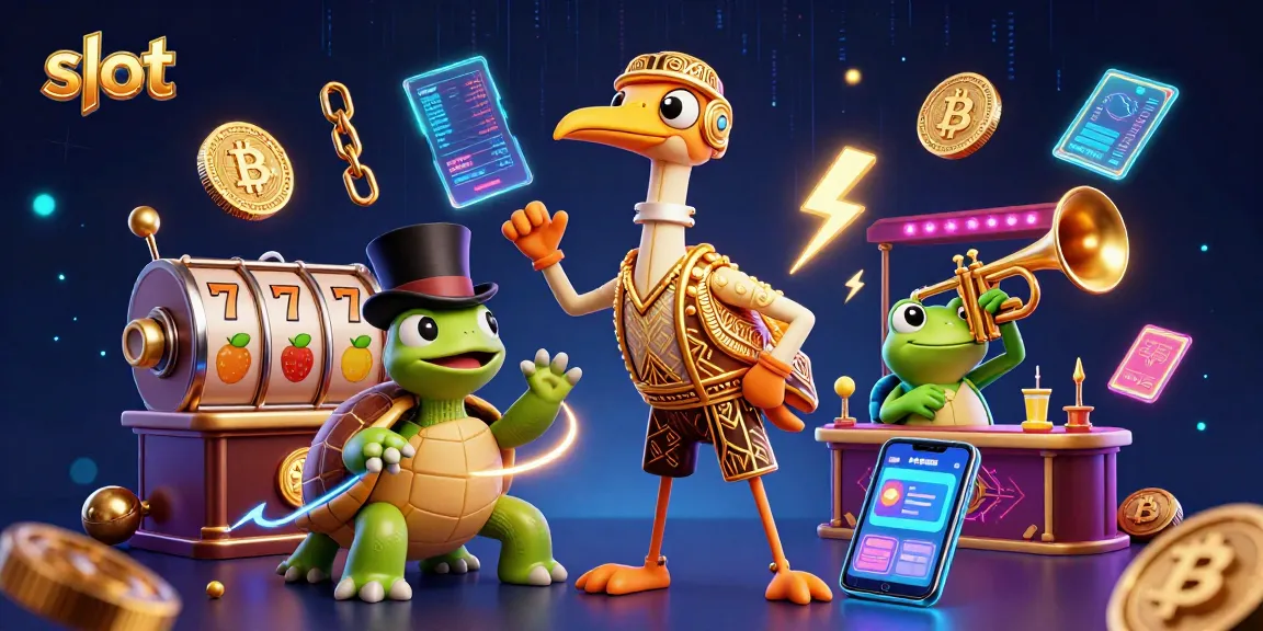 Experience exciting slot gameplay amidst colorful characters and neon lights.