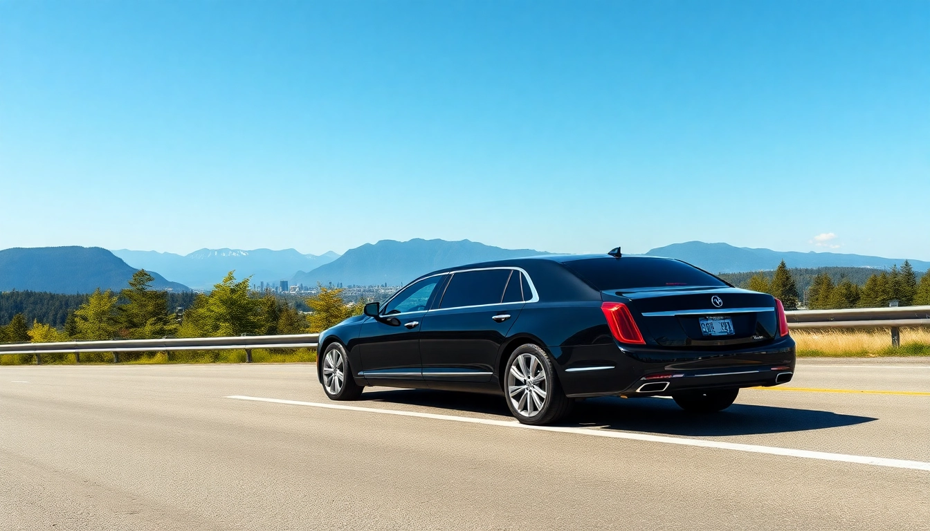 Experience the journey in a luxurious limo from seattle to vancouver with stunning mountainous views.