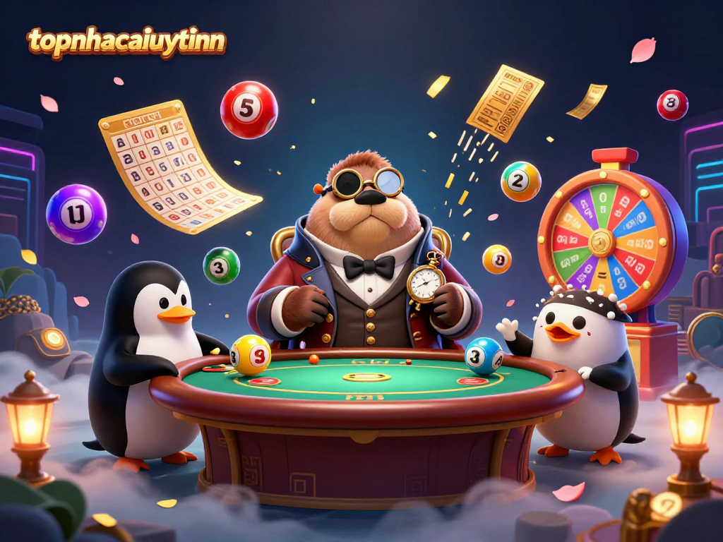 Experience thrilling gameplay with topnhacaiuytinn, featuring a walrus at an underwater poker table.