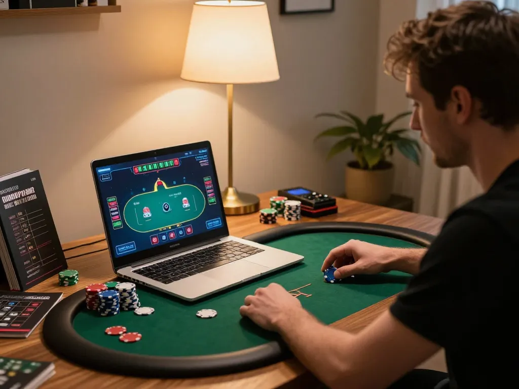 Engaging online poker session with xo88, showcasing player strategizing and managing bets.