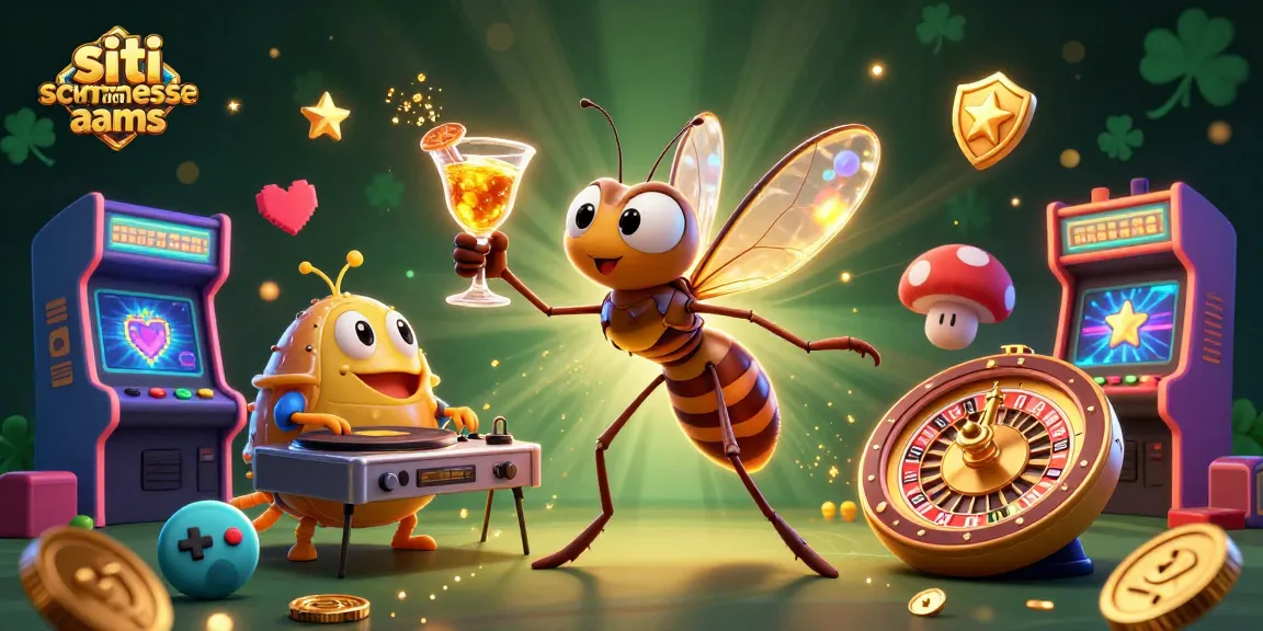 Scopri i migliori siti scommesse non AAMS con la mascotte dell'azzardo, il tutto in un'illustrazione vivace.