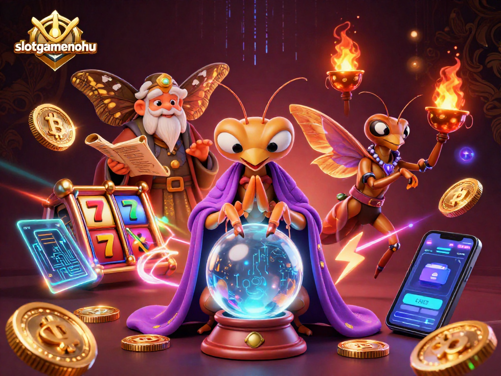 Experience the thrill of slotgamenohu with vibrant 3D illustration featuring slot reels and fortune telling