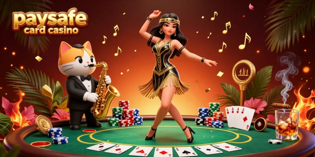 Erleben Sie den Nervenkitzel des Paysafe Card Casinos mit dynamischen Spielelementen und lebhaften Charakteren.