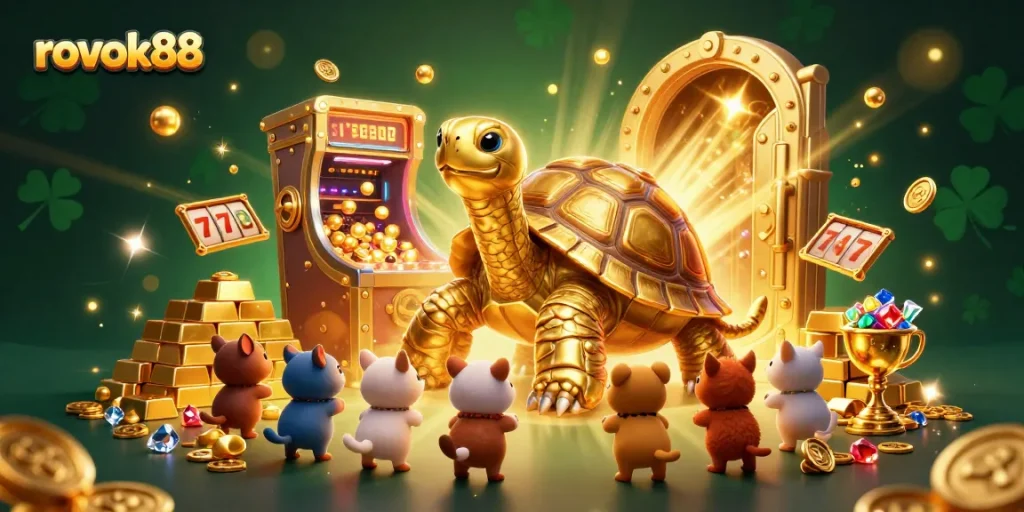 Experience winning thrills at rokok88 with giant treasures and dynamic gaming elements in a vibrant casino atmosphere.